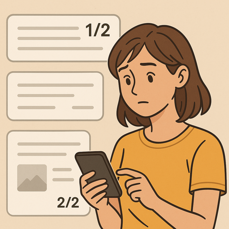 スレッズで「1/2」と表示される意味は?見方・続きを確認する方法をやさしく解説