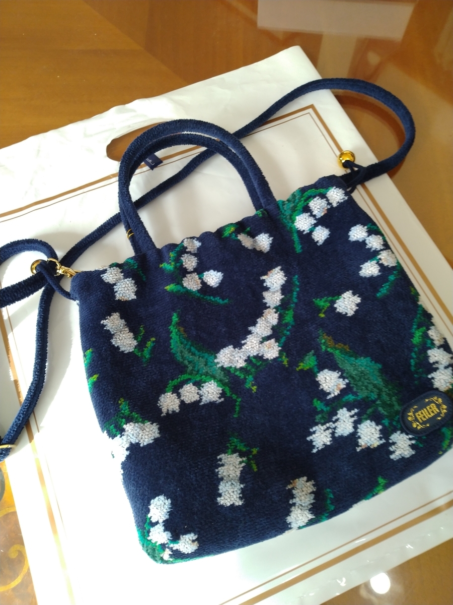 学校フェイラー　巾着バッグ　トート 学校フェイラー 手付き巾着 ネイビー ギンガムチェック 新品未