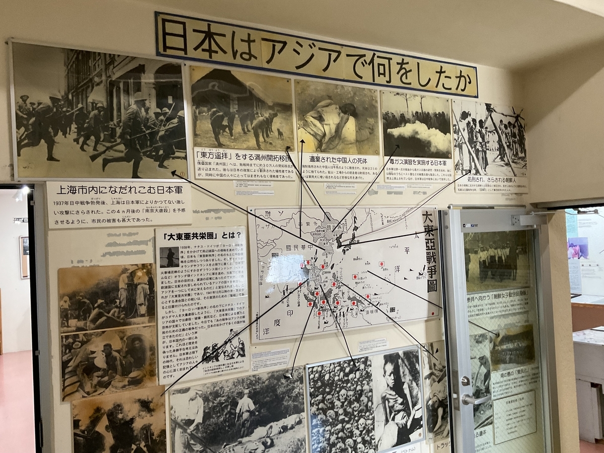 「日本はアジアで何をしたか」というタイトルの展示