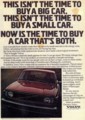 [VOLVO][1974]THIS ISN'T THE TIME TO BUY A BIG CAR. THIS ISN'T THE TIME TO BUY A SMALL CAR.NOW IS THE TIME TO 