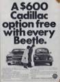 [フォルクスワーゲン][ad][車][VW][1975]A $600 Cadillac option free with every Beetle.