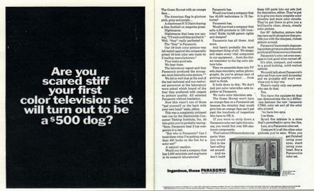 Are you scared stiff, your first color television set will turn out to be a 500 dollar dog.