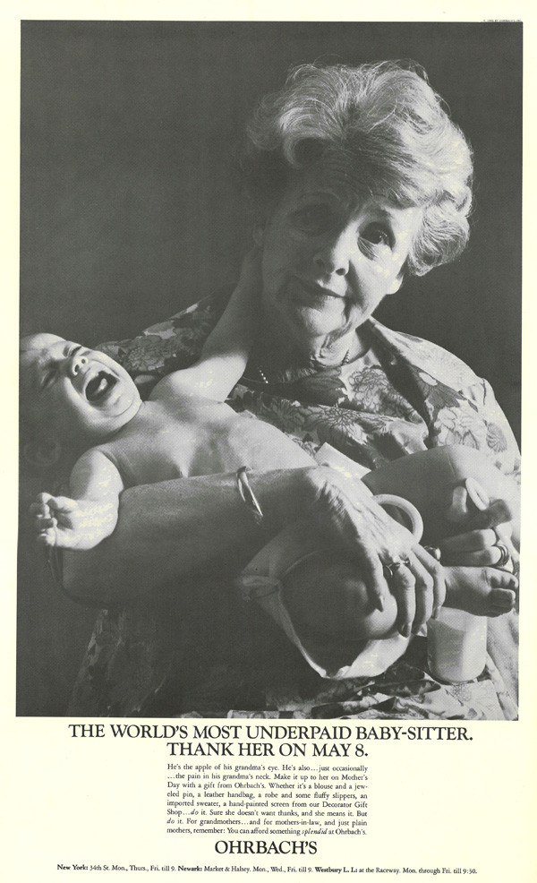 THE WORLD'S MOST UNDERPAID BABY-SITTER. THANK HER ON MAY 8.