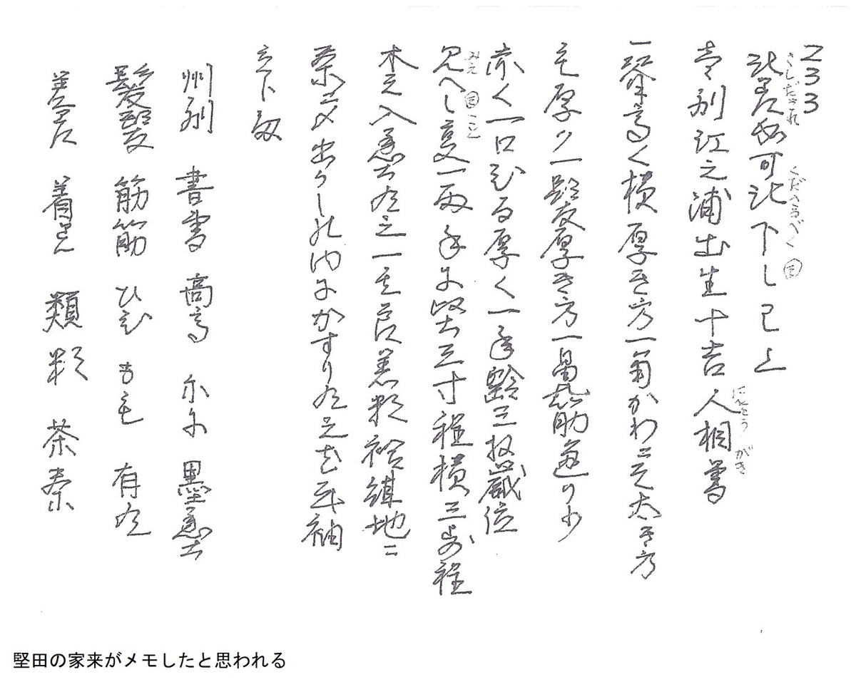 古文書学びのテキスト補足22、p233人相書 - チューメイくんの