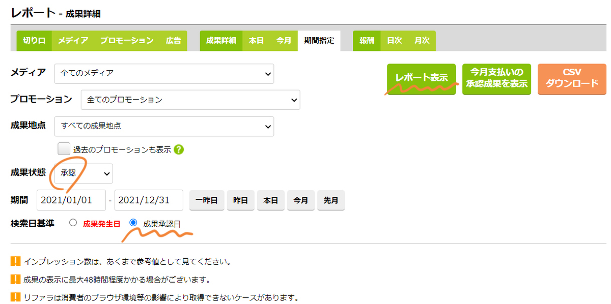 もしもアフィリエイト　レポート　成果承認　確定申告　青色申告　