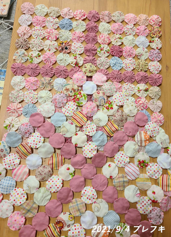 ⭐特大見事☆アンティーク！ヨーヨーキルト66⑧