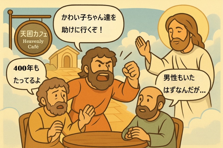天国カフェ イメージイラスト 会話風景