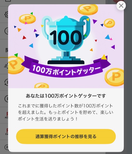 楽天ポイント100万ポイント突破！