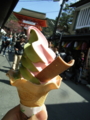 [京都旅行]桜・抹茶ミックスソフトクリーム