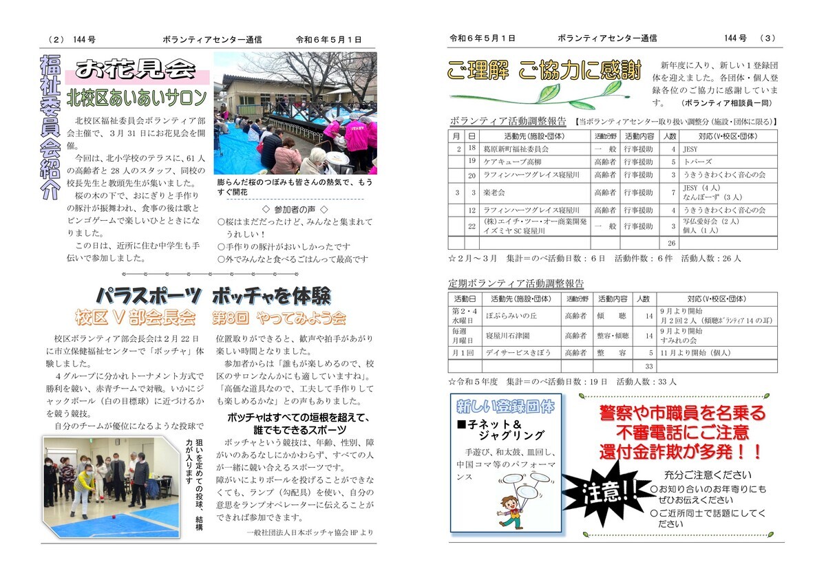 ボランティア通信144号