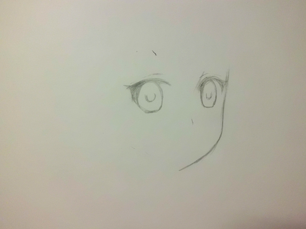 ふと思い立って 向きの顔の絵を描いてみた からの色紙絵 下描きからペン入れ編 新しい パソコンを 買いたい