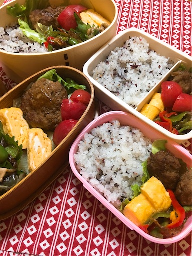 煮込みハンバーグ弁当 プラス幼児弁当 ゆるーく続けるまいにち弁当