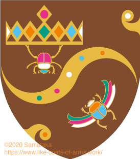 two colorful scarabs
