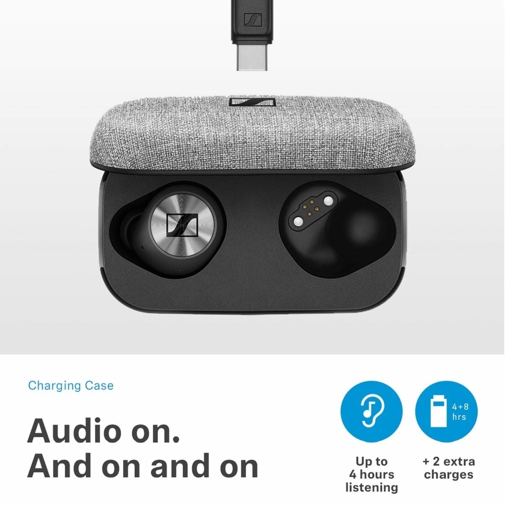 ゼンハイザー Bluetooth 完全ワイヤレスイヤフォン MOMENTUM True Wireless の収納・充電ケース