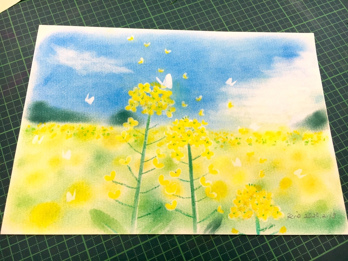 運気が上がる春の黄色い花、菜の花 パステル画 2007年保田三友紀の作品 菜の花の黄色に春を感じながら♪ - カラーリスト・やなせりえの色彩