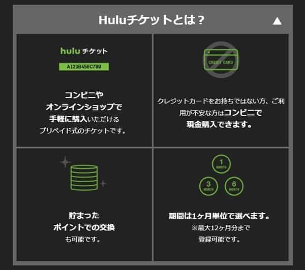 Hulu チケットの説明