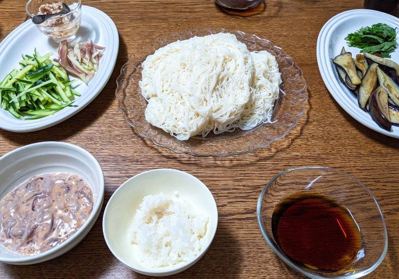 そうめんの昼食