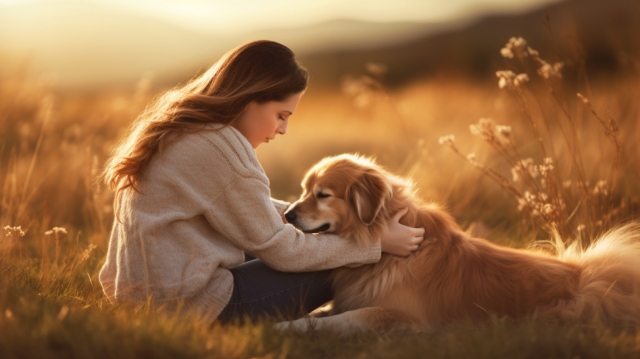 犬と女性