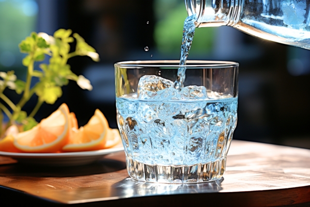 水を注がれたグラス