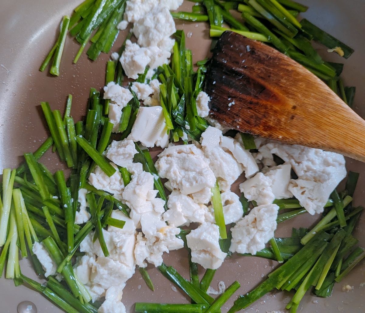 豆腐とニラ炒め