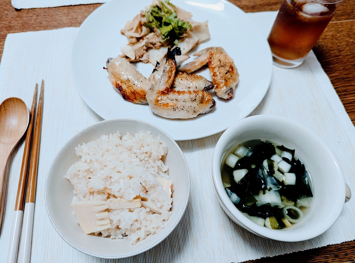 手羽先の夕食