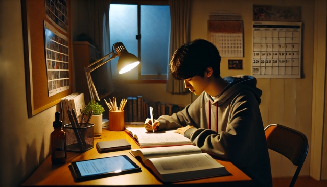 勉強する男の子