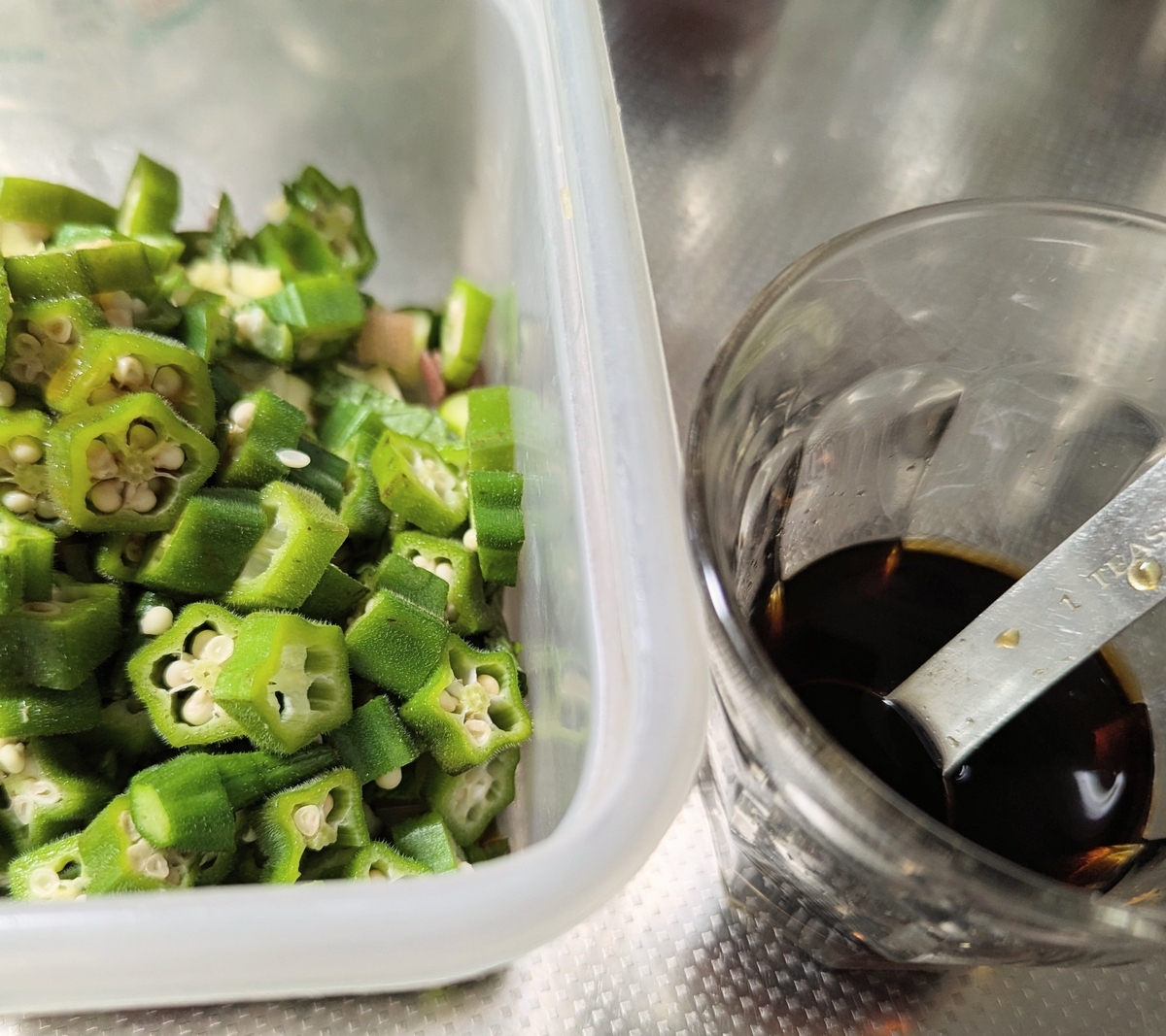 野菜と醤油だれ
