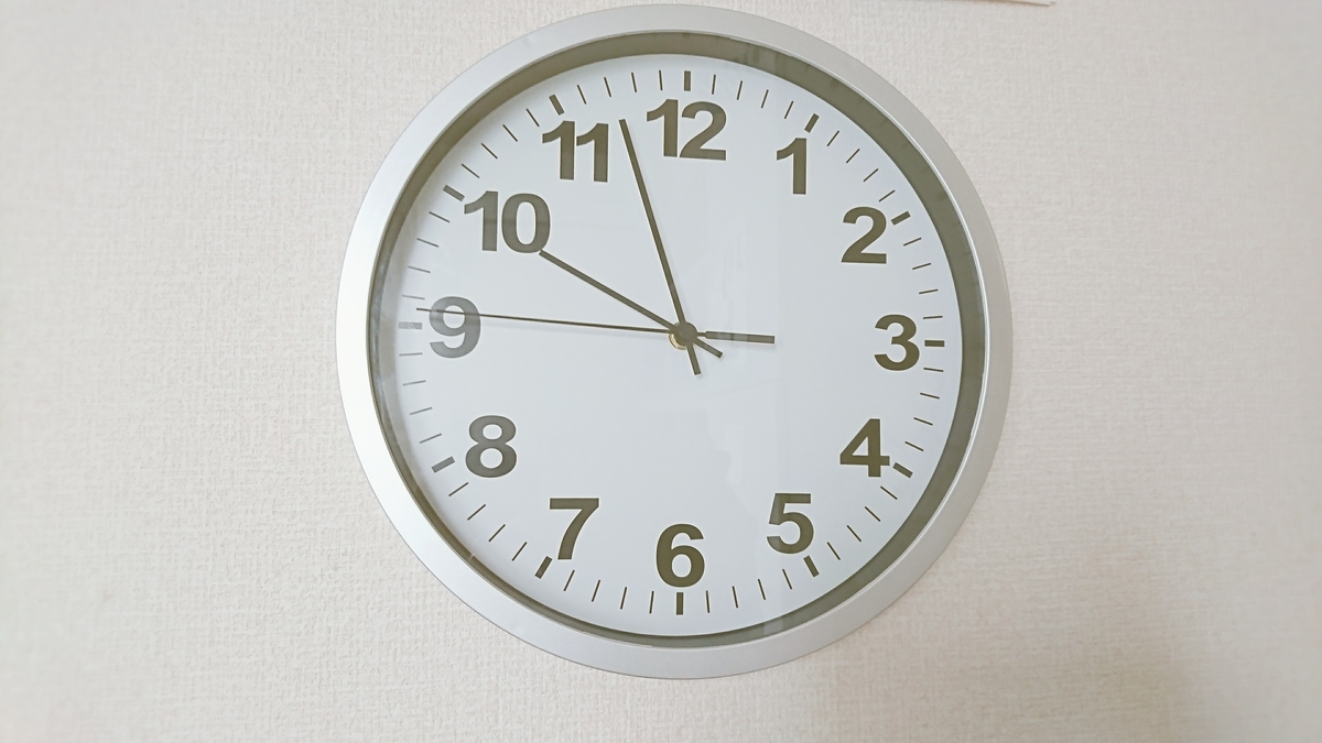 白い掛け時計