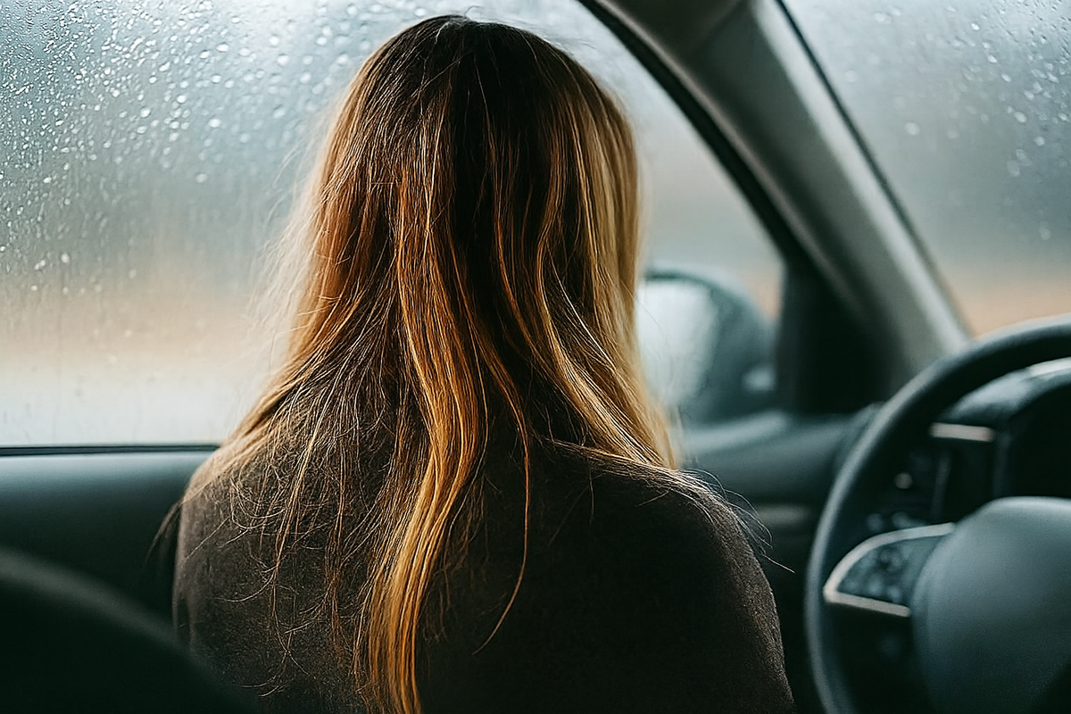 車の中の女性