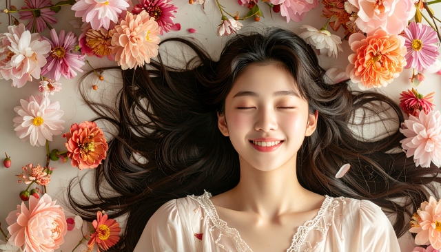 花と女性