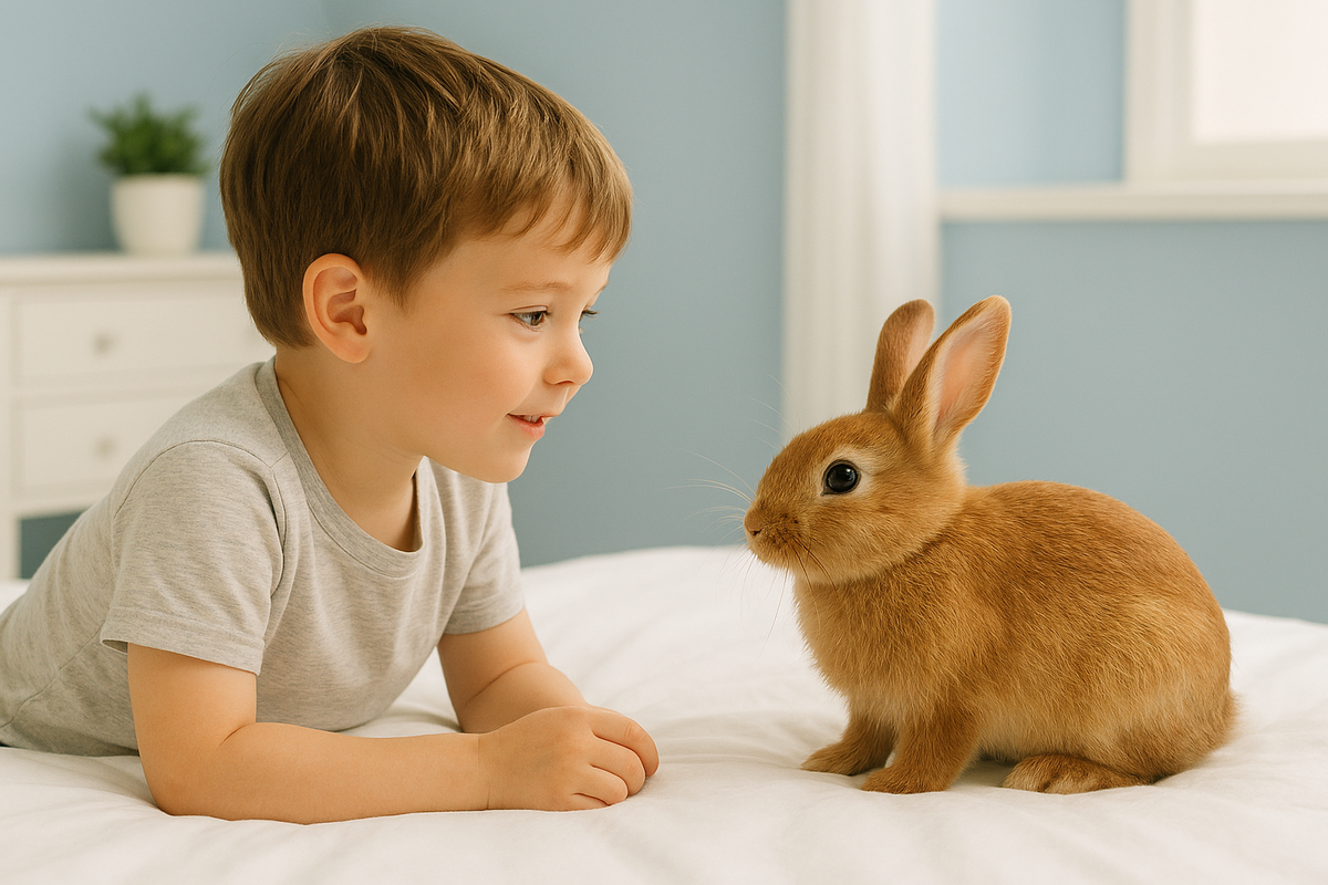 うさぎと男の子