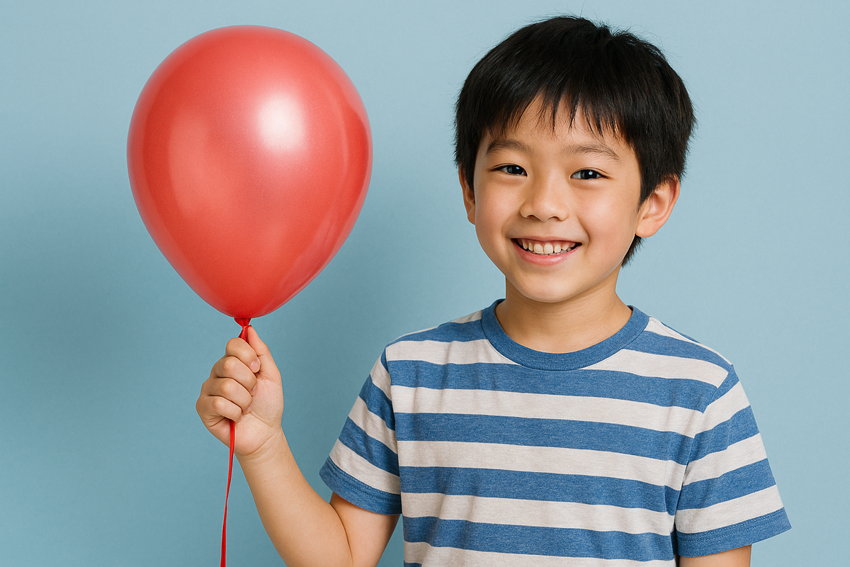 風船を持つ男の子