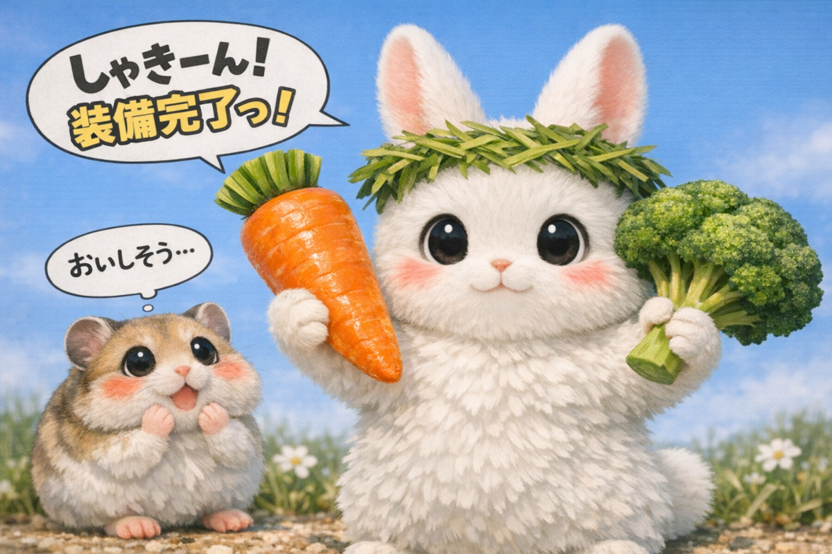 うさぎとハムスター