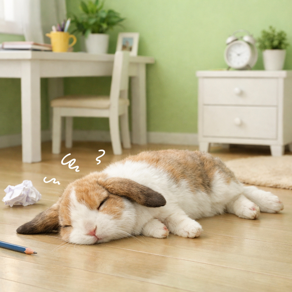 倒れたうさぎ