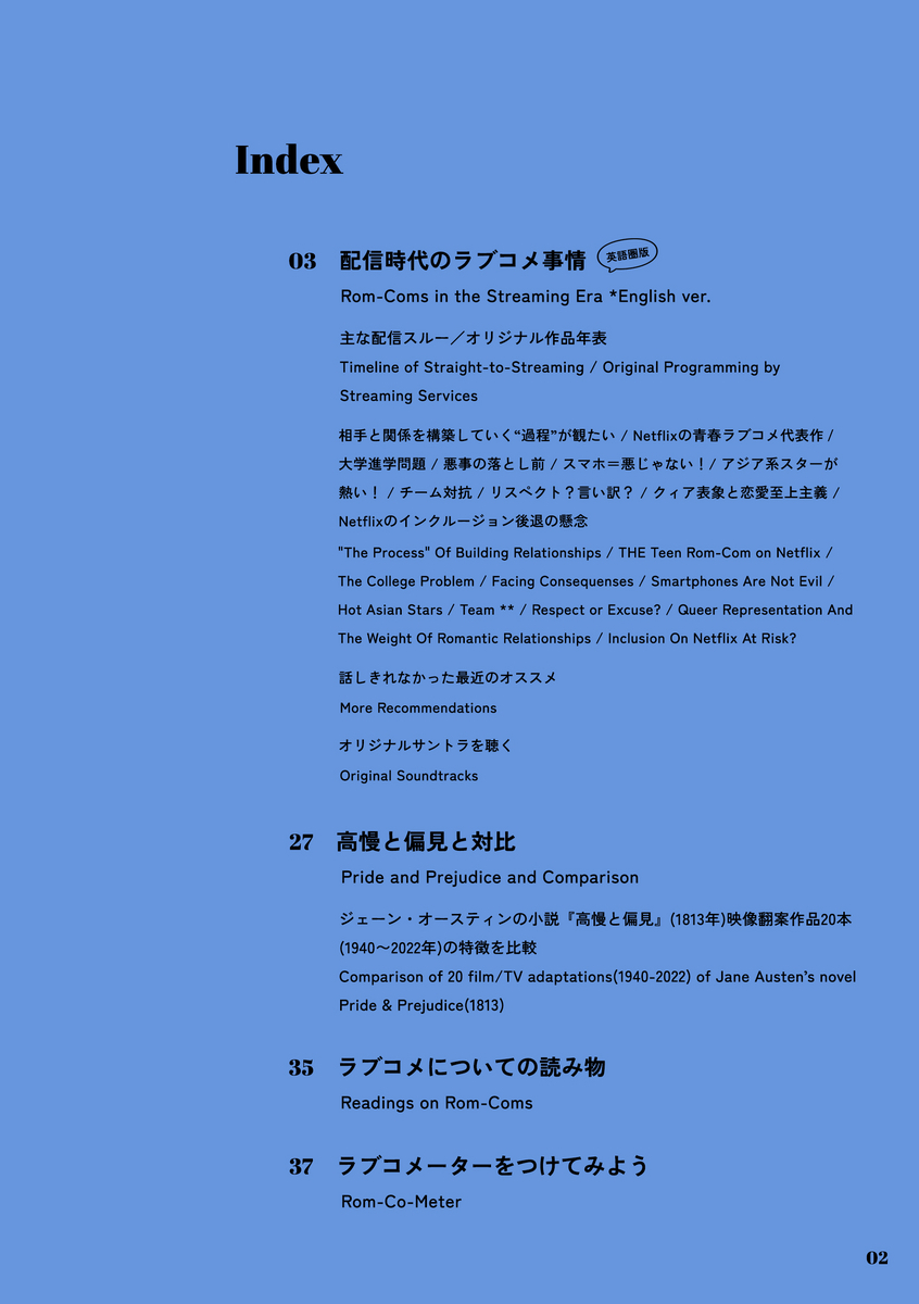 ラブコメZINE『Watch Talk Love』目次