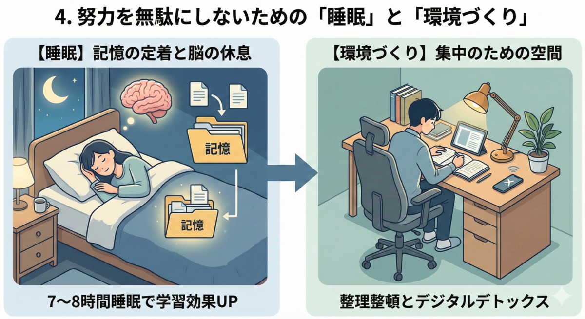 努力を無駄にしないための「睡眠」と「環境づくり」