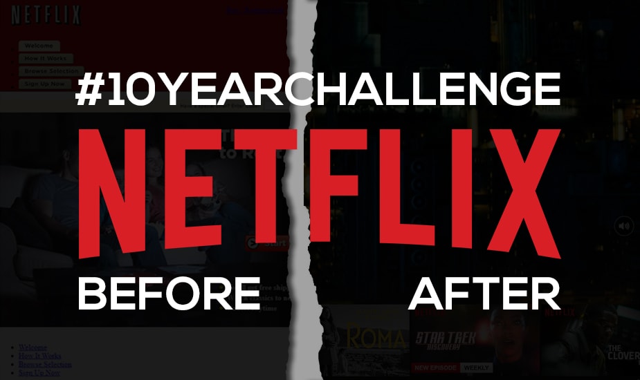 10 Year Challenge in Web Design by Colorpeak - Netflix Web Design Before and After and many more