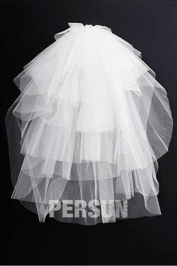 voile court de mariée classique 6 couches en organza