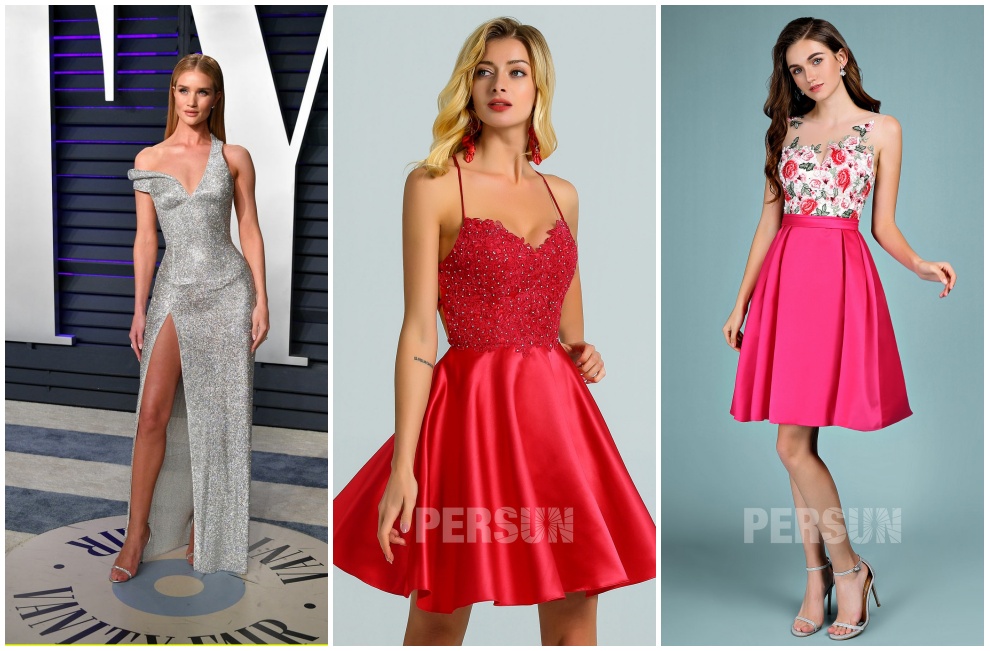 robe de soirée chic argenté paillettes imprimés