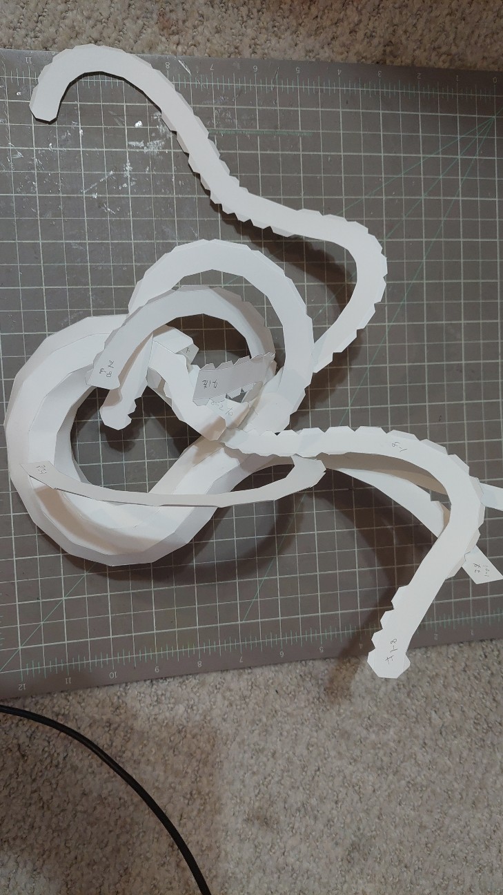 making torus knot papercraft, like octopus