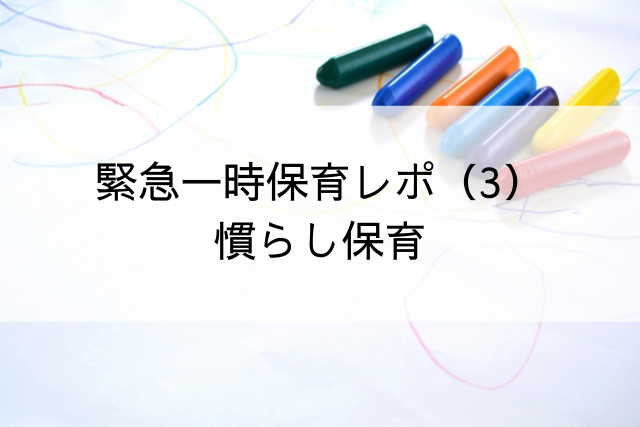緊急一時保育レポ 3 慣らし保育 コンテの引き出し 緊急一時保育レポ 3 慣らし保育 コンテの引き出し