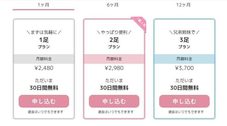 子供靴、サブスク、Kutoon、プラン、クトゥーン