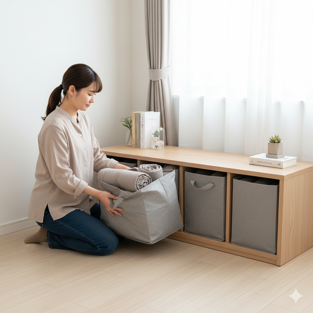 一人暮らし、来客用布団、しまい方