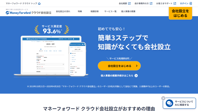 マネーフォワード会社設立,法人