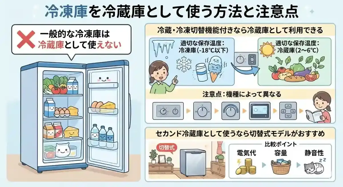 冷凍庫を冷蔵庫として使う方法と注意点 - サブスクガレージ