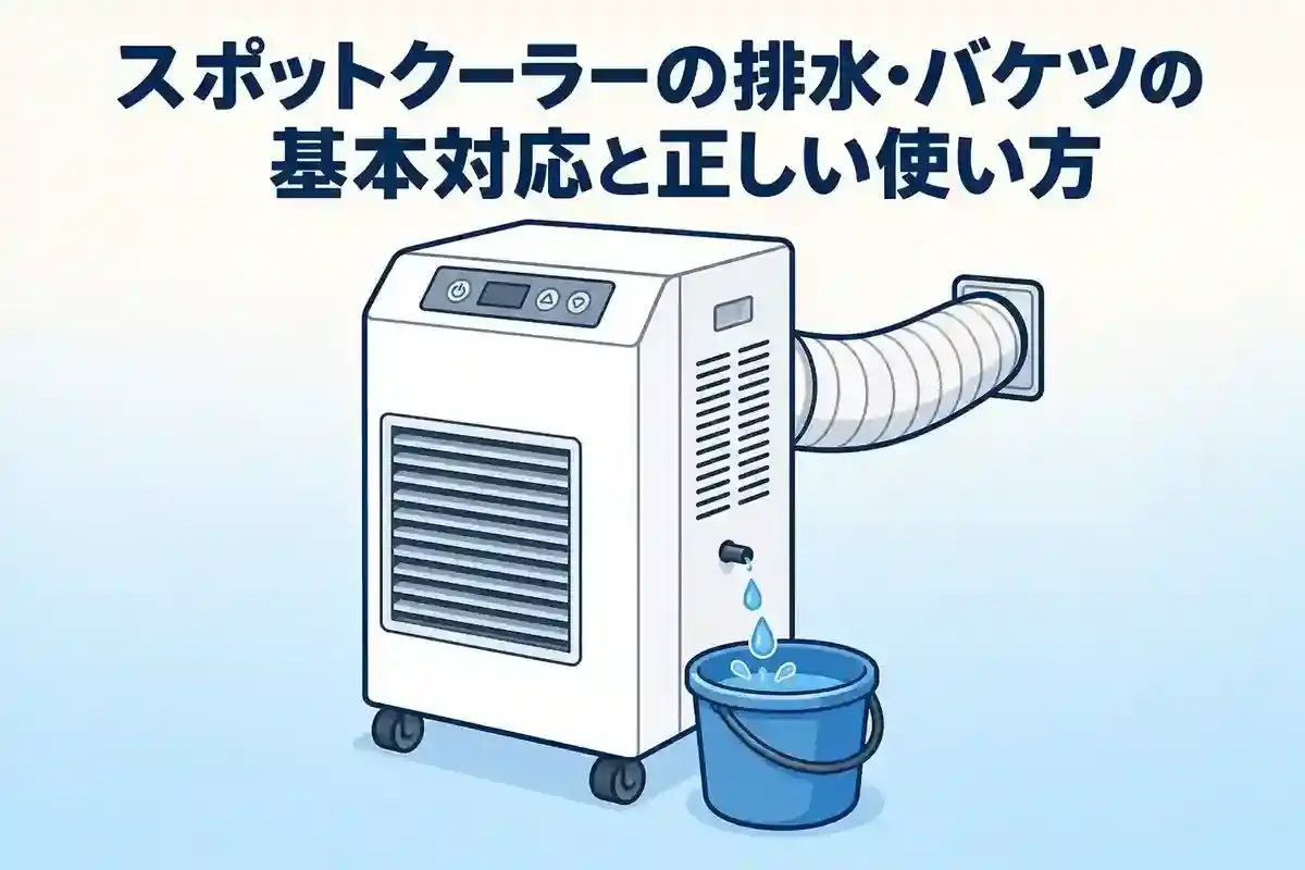 スポットクーラー,排水,バケツ,基本対応,正しい使い方