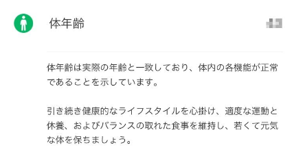 体年齢のグラフ