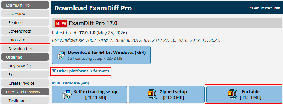 ExamDiff Pro 17.0.1.0 64bit Portable 日本語化 - 内気なもんた君