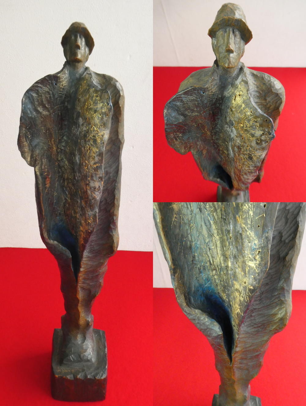 藤岡孝一 木彫 ポルックス 小人 魚を抱える小人 a 北海道作家 藤岡孝一 木彫 ポルックス 小人 魚を抱える小人 a 北海道作家