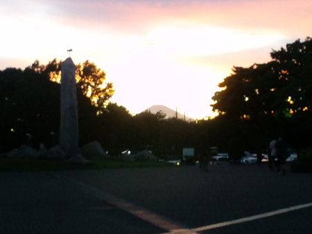 夕日の富士山
